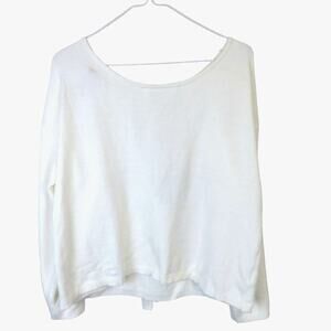Lulus Open Back Cream Super Soft Crop Sweater NWT - Women's Medium